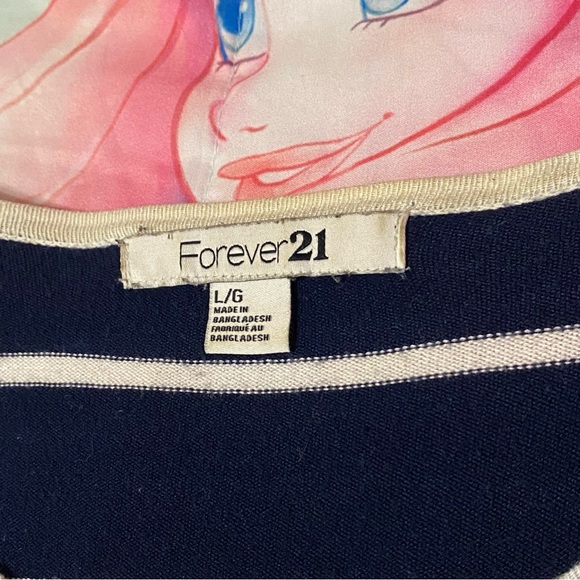 Forever 21 Dark Navy blue striped cardigan vtg GUC y2k - Picture 4 of 9